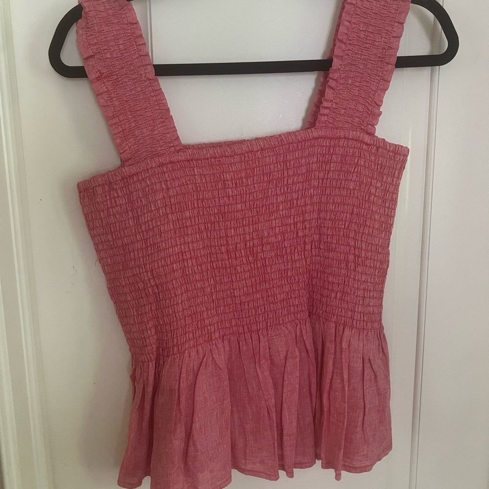 Red faded pink ish babydoll tank with some stretch Anthropologie